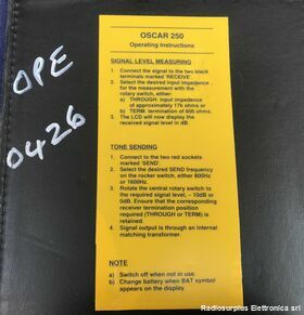 Oscar 250C MERCURY Oscar 250C  Generatore e ricevitore di segnale da 1000 Hz a 2000 Hz Strumenti