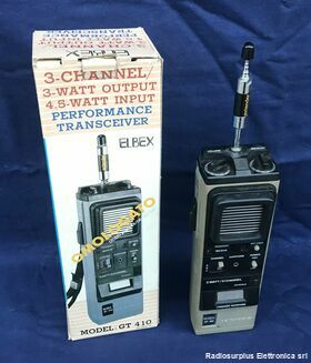 GT 410 Ricetrasmettitore CB Portatile  ELBEX model: GT 410  Ricetrasmettitore cb 3 canali, 3 Watt Apparati radio