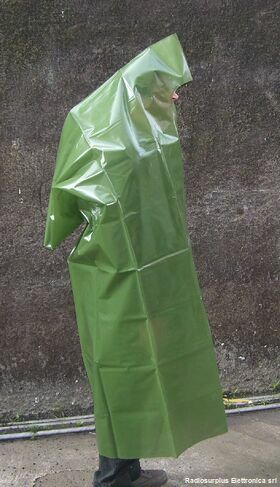 Ponchoimpermeabile Poncho Militare Impermeabile in Plastica verde Militaria
